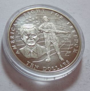 2002 america fights for freedom $ 10 coin liberia time