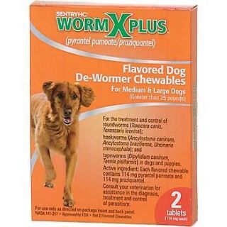 Sentry HC WormX Plus De Wormer Chewables for Large Dogs, 2ct