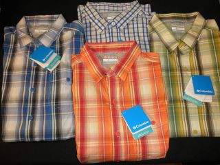   65 Mens Columbia™ Utilizer Plaid Woven Short Sleeve Omni Wick Shirt