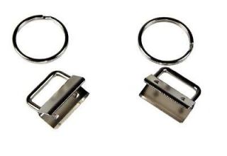 10 1.5 Nickel Plated Key Fob Chain Wristlet Hardware (With Rings)