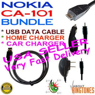 BUNDLE NOKIA 6350 710 C1 C2 C3 C5 C6 C7 Astound CAR WALL CHARGER USB 