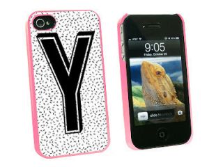 Letter Y Initial Sprinkles Black White   Hard Case for Apple iPhone 4 