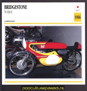 1966 bridgestone 50 ejr ii motorcycle picture spec card from