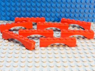 Lego Arch Brick 1x6 RED set of 8 pcs castle city friends Exc Cond 7A