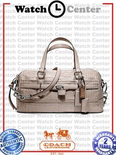 coach signature leather croc embosseg satchel bag 18020