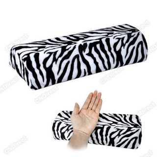 Zebra Stripe Pillow Rest for Nail Art Manicure Half Column Soft Hand 