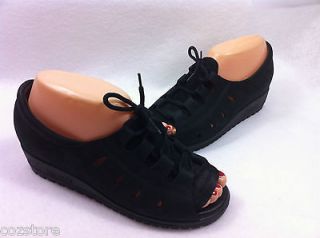 Kumfs Womens Wedge Peep Toe Lace Up Shoe Sandals Womens Size 6 M
