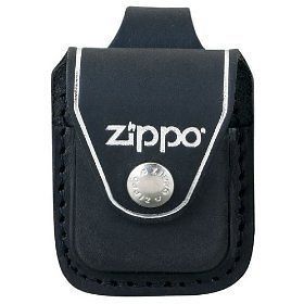 zippo lighter pouch w loop black leather low ship lplbk