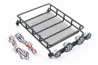 Fastrax Large Roof Rack with 4x LED Lights for 1/10th Scale RC Car 