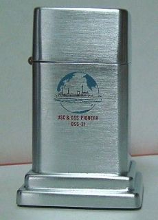 USC & GSS Pioneer (OSS 31) Zippo 4th Model Barcroft Table Lighter