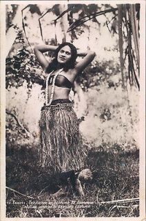 tahiti tahitian woman dancer s costume rppc from belgium time