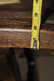 Spanish Dining Table 10 Foot Long Solid Oak Top Metal Stretcher