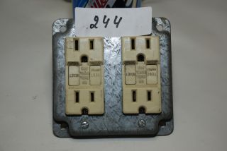 for sale is a two gfci outlets with receptacle plate