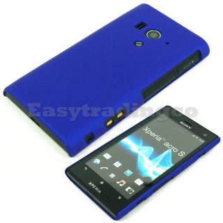 2X Blue Hard Back Cover Case Sony Xperia Acro s LT26W