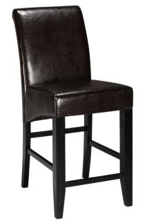 New Parsons Rolled Back Leather Bar Stool 30 Espresso