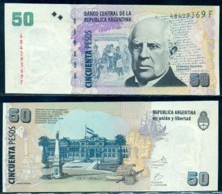 Argentina Note 50 Pesos 2012 Serial F P New UNC