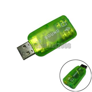 USB 5 1 3D Audio Sound Card Adapter for Laptop PC
