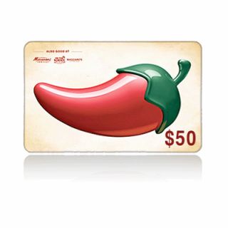 50 Chilis Gift Card Good at Maggianos Macaroni Grill on The Border 