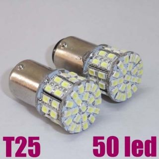 2x 1157 T25 BAY15D 50 SMD Super White Tail Stop Signal 50 LED Car 