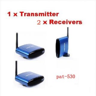 8GHz 200M Wireless AV Audio Video 1 Sender 2 Receiver ir pat 530