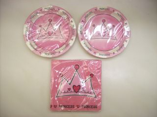 PRINCESS Birthday Bridal Bachelorette Girl Pink Party Set Kit (16 
