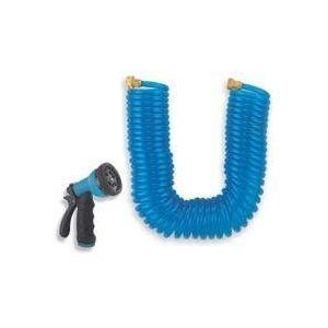 Fifty 50 Foot Long Self Coiling Garden Water Hose with Nozzle GT 