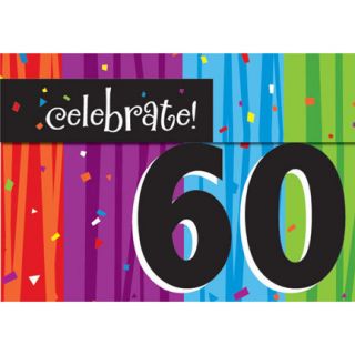60th Birthday Party Age 60 Colorful Milestone Invitation Invite Cards 
