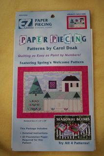   PAPER PIECING   PAPER PATTERNS BY CAROL DOAK   Springs Welcome NICE