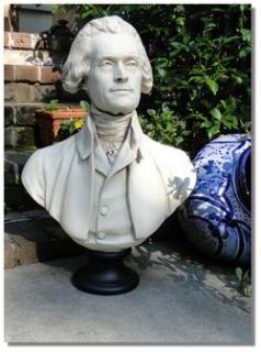 Thomas Jefferson Lifesize President Statue Bust Colonial America 