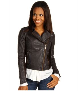 MICHAEL Michael Kors   Smooth Lamb Leather Jacket w/ Knit Side