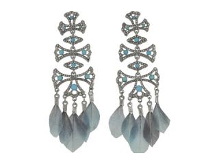 GUESS Cross Feather Chandelier Earrings    