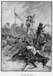 George Custer Battle Little Bighorn Sioux 1894 Print