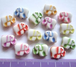   Mixed Colour ACYLIC Plastic Childrens Elephant Beads 11mm A25