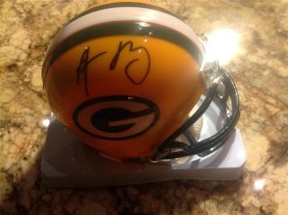 Aaron Rodgers Signed Packers Mini Helmet w Steiner COA