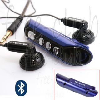 Wireless A2DP Bluetooth Stereo Headset Headphone with Clip AVX6 Blue 