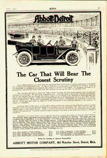1913 Abbot Detroit B w Original Auto Ad