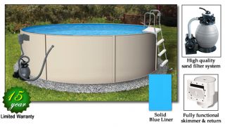 24 Foot Round Above Ground Swimming Pool 52 inches Deep