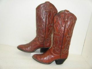 Ladies Brown Dan Post Cowboy Boots Sz 5 5c 10333