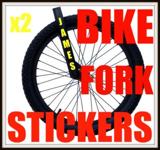 Custom Personalised Bike Fork Decals BMX Mountain