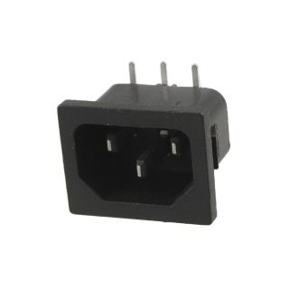   Pin IEC 320 C14 Inlet AC Power Plug Male Connector Right Angle