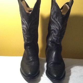 Abilene Black Leather Cowboy Western Boots Mens Size7 5 Womens Size 