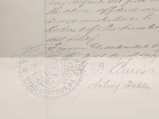 1879 Williamsport PA Lien Court Document Ephemera