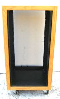   RU Rack Space Unit Pro Audio Video Equipment Box Dual Sided w/ Wheels