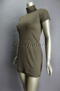   with tag BRUNELLO CUCINELLI Brown Ribbed Jersey Stretchy Dress Small