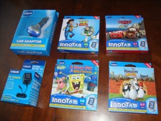 InnoTab Accessory Bundle with AC Adapter, Car Charger, 4 Software Game 