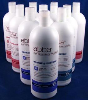 Abba Pure Performance Hair Care Product 33.8oz/1Liter   LOT of 10