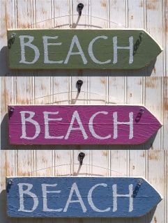 Beach Arrow Wood Sign Nautical Theme Home Decor