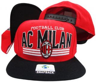 AC Milan Red Black Adjustable Soccer Snapback Cap Hat