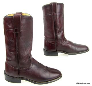 Sassy Sexy Vintage Acme Burgundy Leather Roper Cowboy Riding Boots 