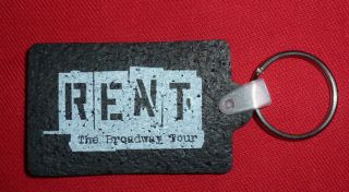 RENT Broadway Musical Tour KEY CHAIN Black New Made of Recycled Tires 